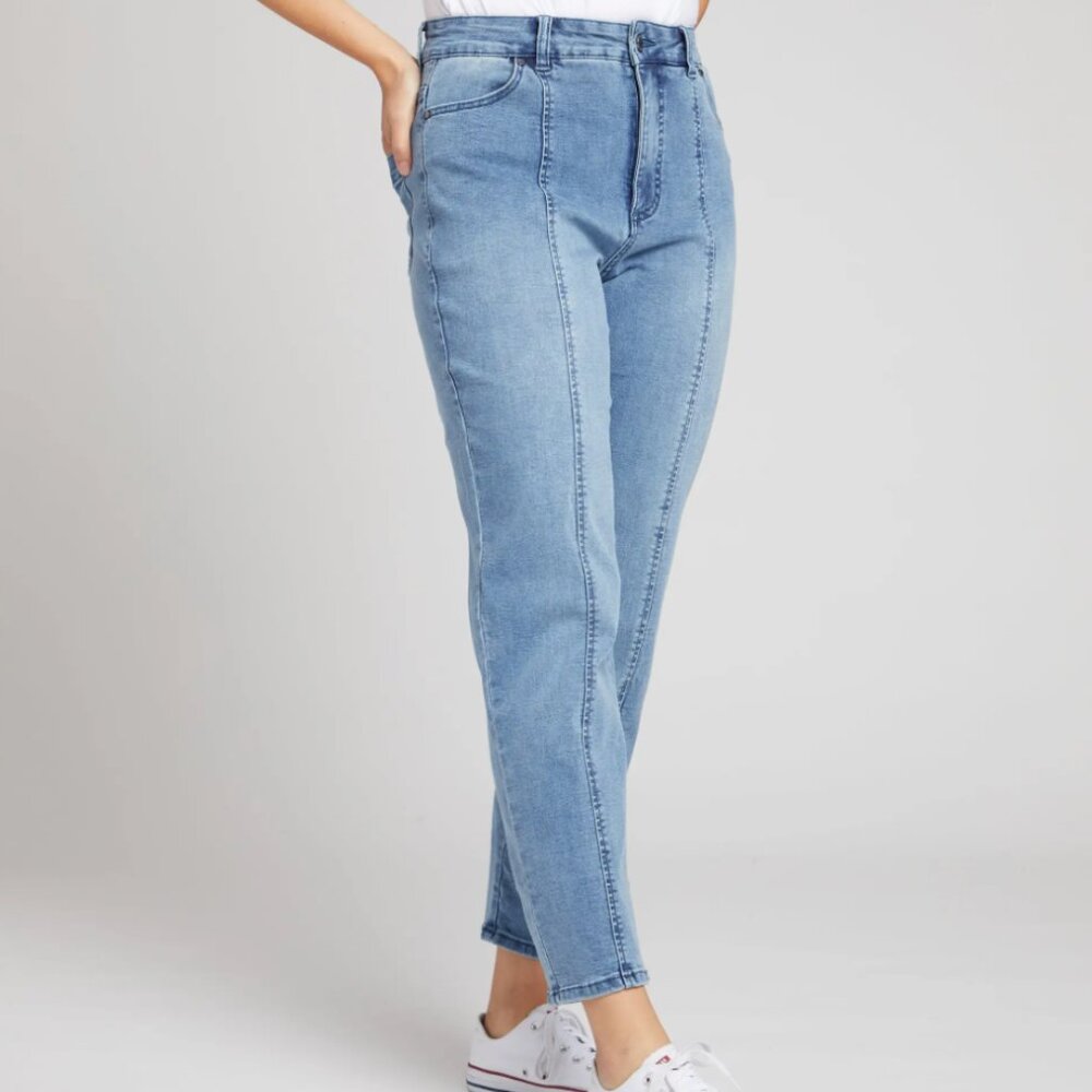 Universal Standard Whitney Super High Rise Seam Tapered Leg Jeans, DISCONTINUED
